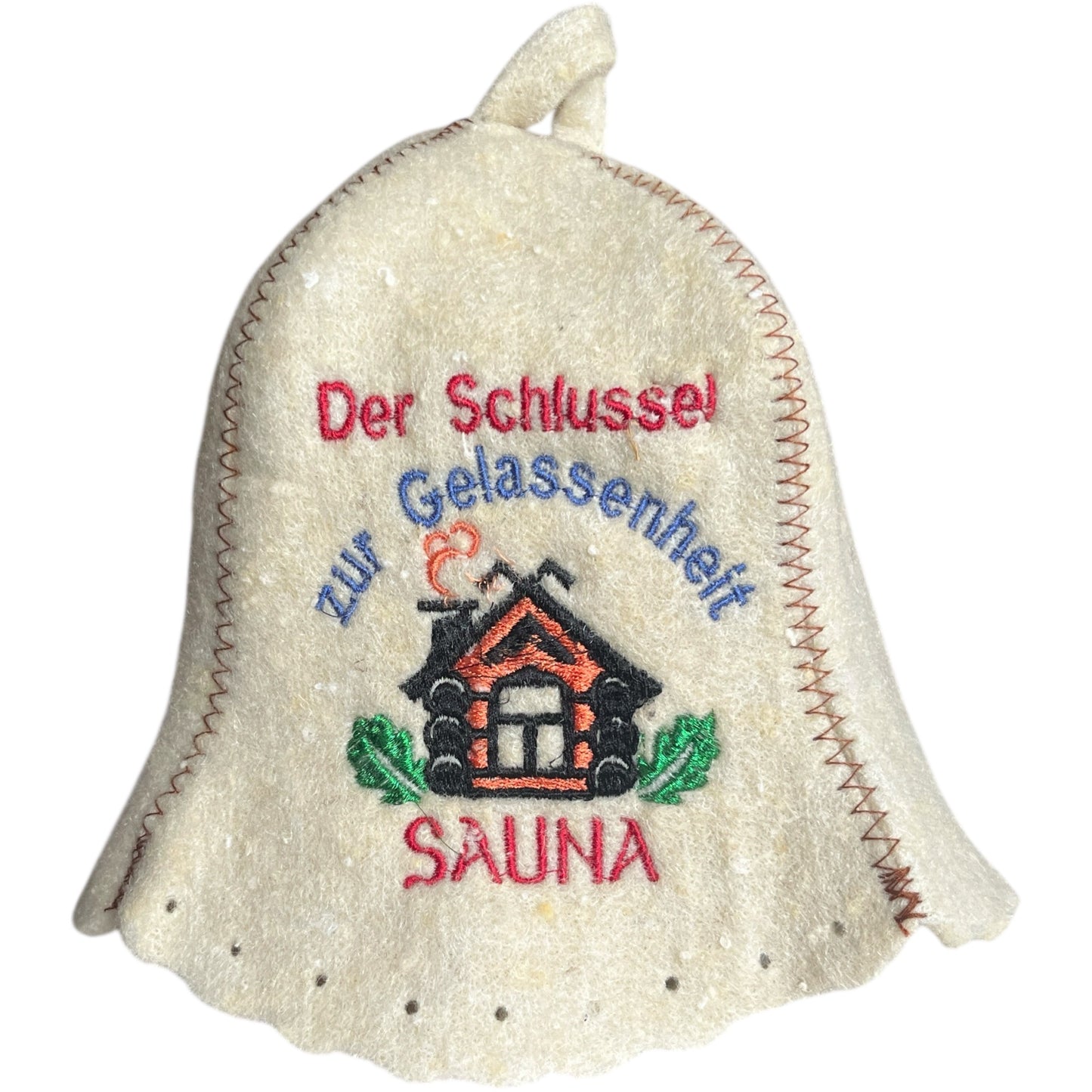 Filzkappe für Sauna Saunahut Banja Saunamütze "Der Schlussel zur Gelassenheit Sauna"