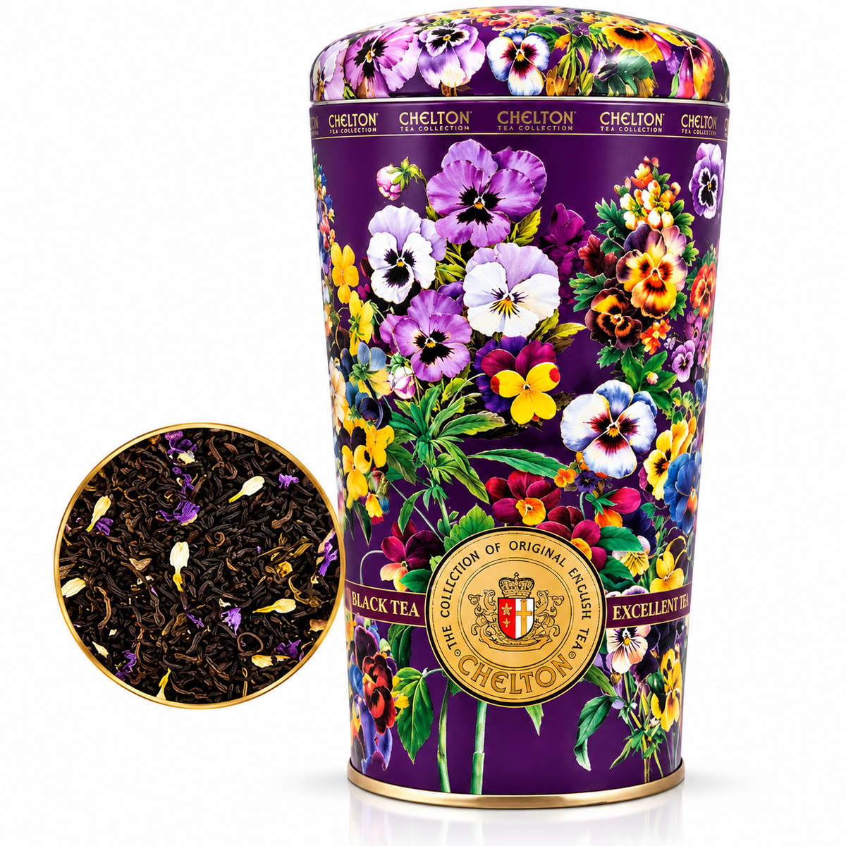 Chelton Schwarztee mit Stiefmütterchen – Aromatisierte Teezubereitung, 100 g
