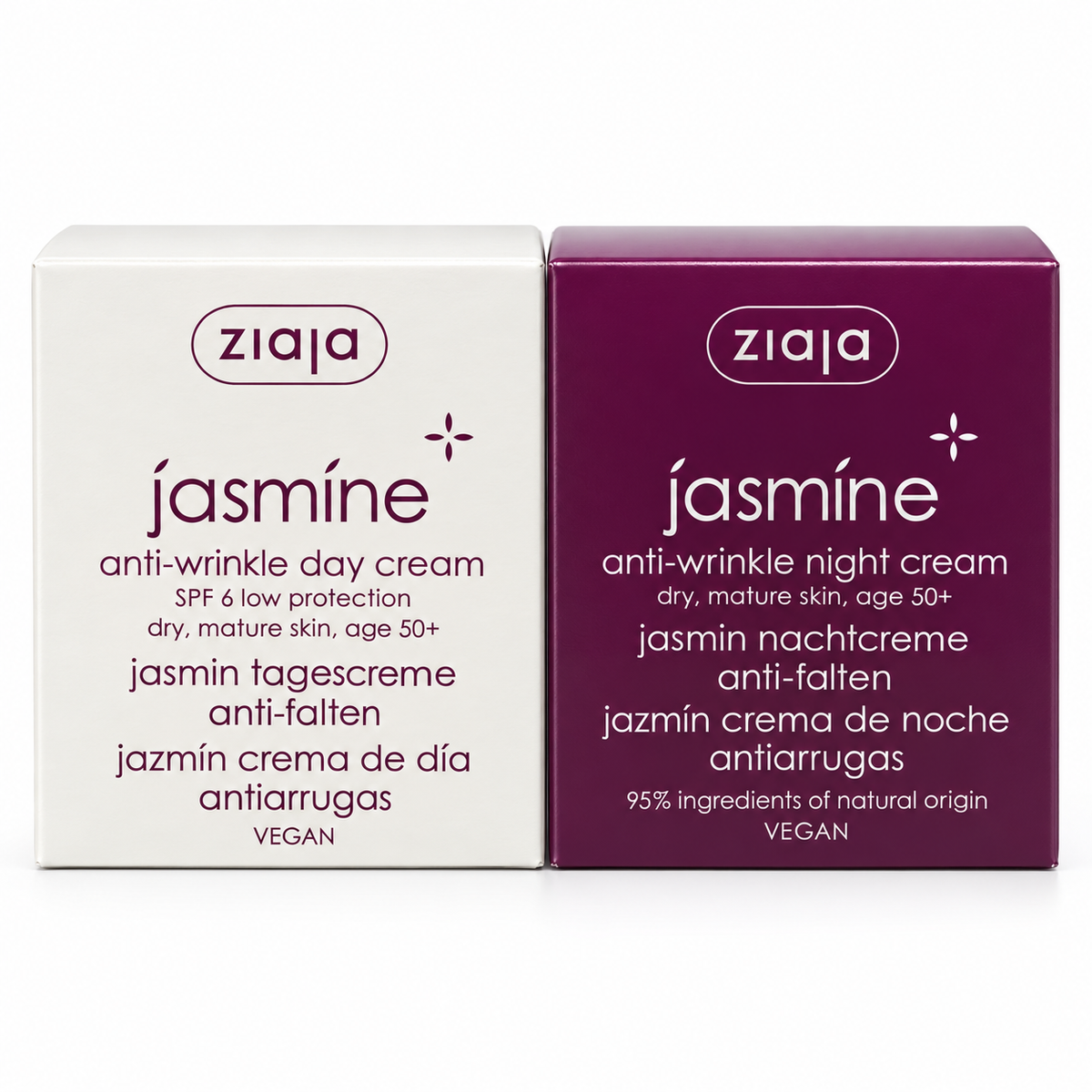 Ziaja Jasmin Anti-Falten Tages- und Nachtcreme Set 50+ – Für reife Haut