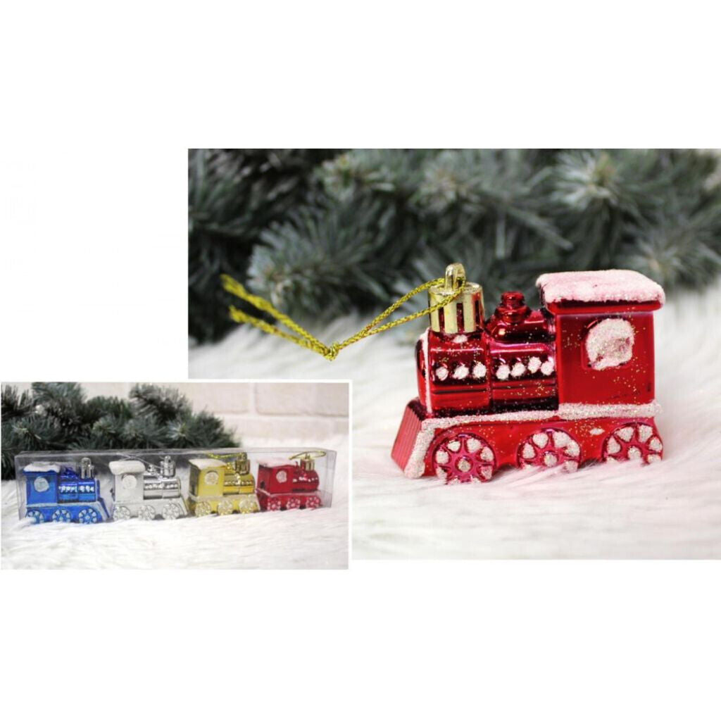 Набор поездов для украшения елки из 4 штук