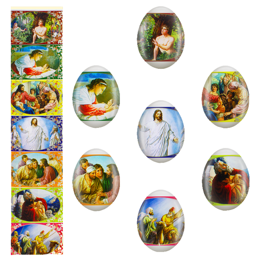 Ostereier Dekoration Schrumpffolie Biblisch Motive