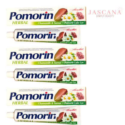 3x 100 ml Zahnpasta POMORIN HERBAL Kräuter Kamillen