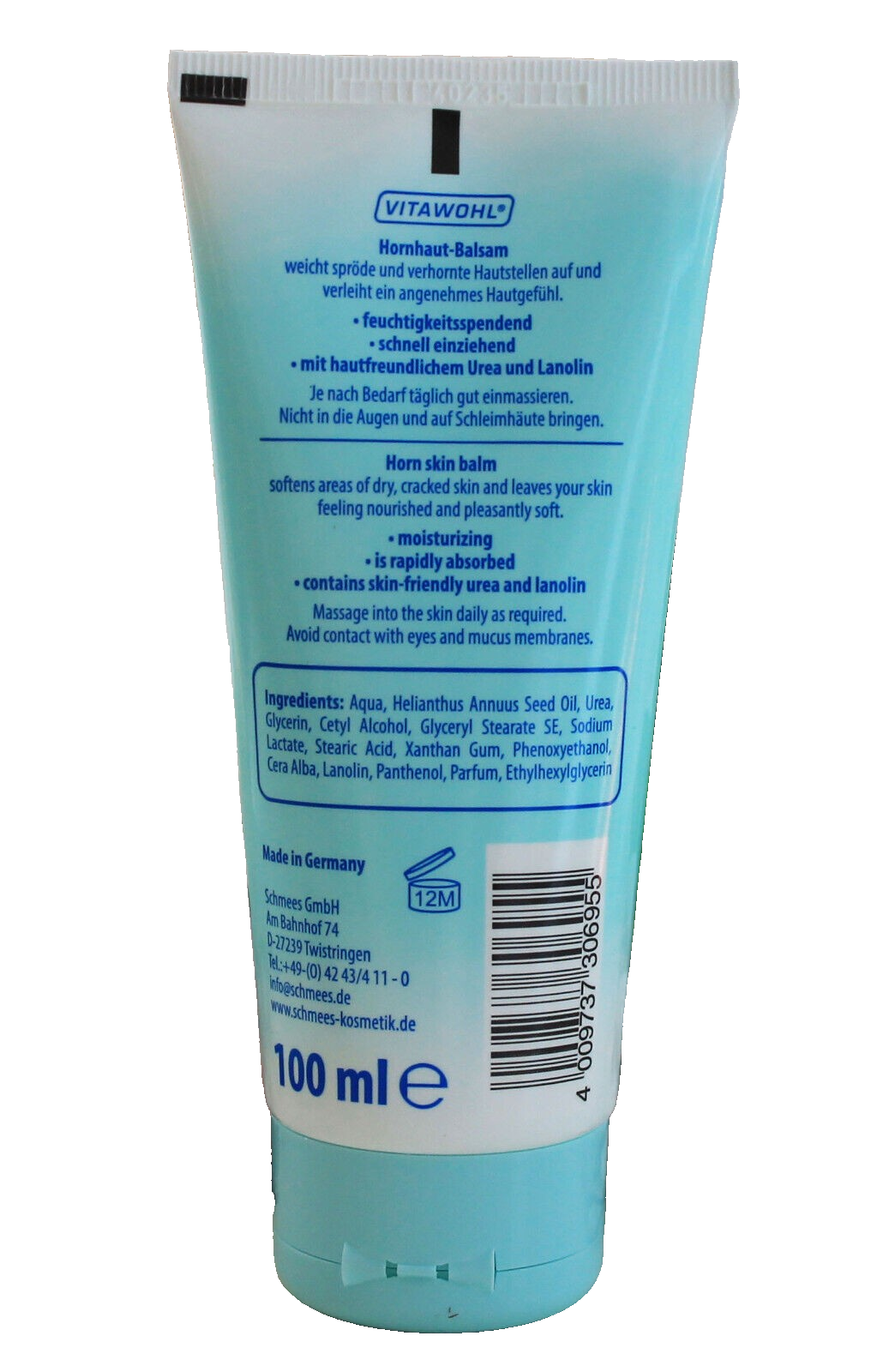 3x100ml VITAWOHL Hornhaut Balsam Harnstoff Pflege Fersen Füße