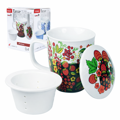 Teetasse Becher Tasse mit Deckel und Sieb