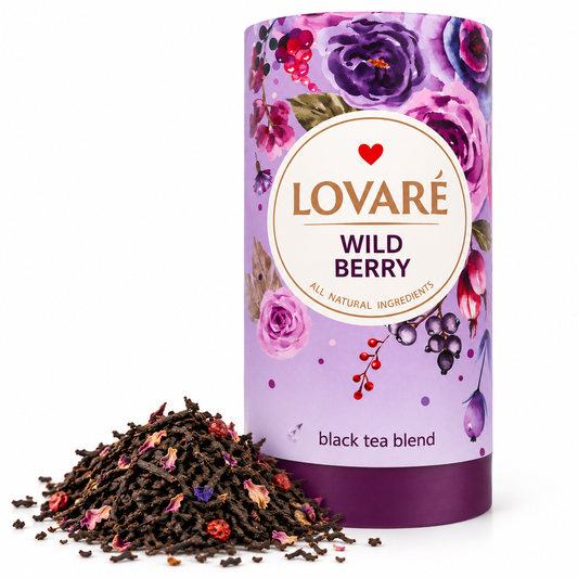 LOVARÉ Wild Berry Schwarzer Ceylon Tee mit Beeren Waldbeeren-Aroma 80 g