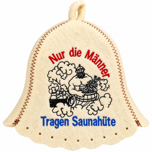 Filzkappe für Sauna Saunahut Saunamütze Saunakappe " Nur die Männer Tragen Saunahüte"