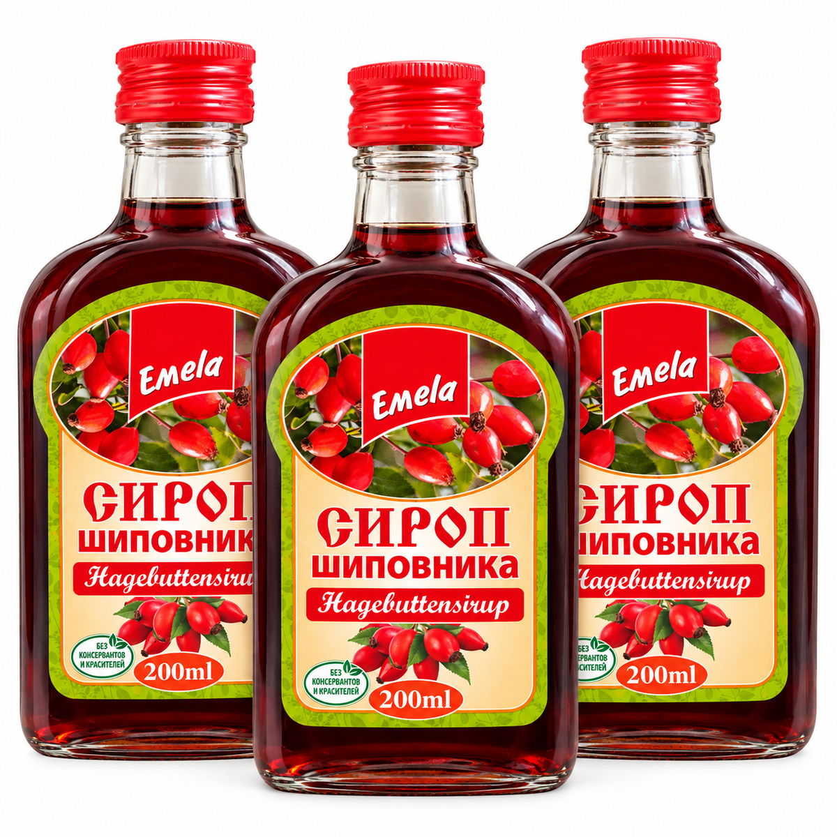 Hagebuttensirup Emela – 3 × 200 ml