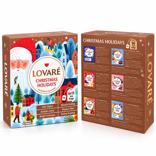 LOVARÉ Christmas Holidays Tee-Geschenkset – 90 Teebeutel /180 g