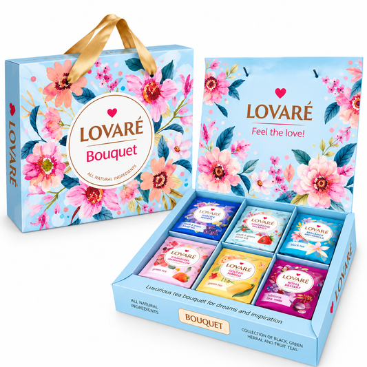 LOVARE Bouquet Tee Geschenkset 6 Sorten 30 Teebeutel 52,5 g