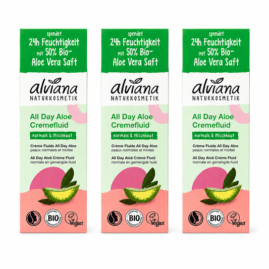 Alviana Naturkosmetik All Day Aloe Cremefluid – 50 ml ( 3 Pack)