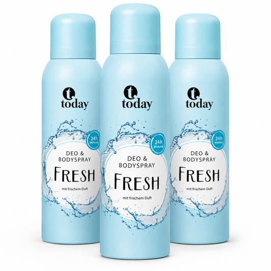 today Deo & Bodyspray Fresh – Erfrischendes Deodorant Spray  – 200 ml(3 Pack)