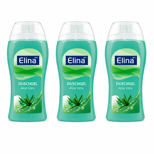 Elina Med Duschgel Aloe Vera – Feuchtigkeitsspendende Hautpflege mit Aloe Vera 3 (Pack)