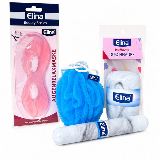 Elina Wellness & Beauty Set – Duschhaube, Relaxmaske & Badeaccessoires