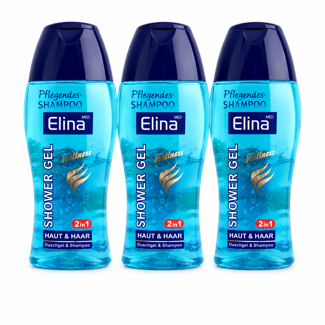 Elina Med Shower Gel 2in1 – Duschgel & Shampoo für Haut und Haar – 250 ml ( 3 Pack)