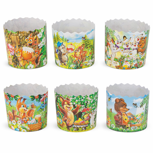 6 St. Backform-Set für Osterkuchen "Für Kinder" Gross H 8,5 cm, ∅ 11 cm