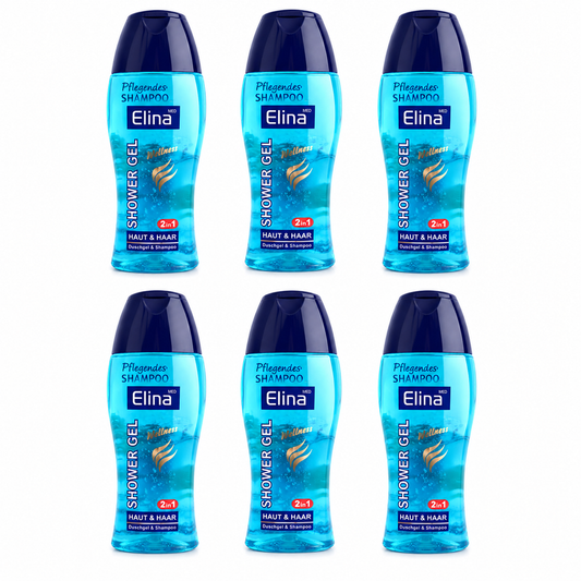 Elina Med Shower Gel 2in1 – Duschgel & Shampoo für Haut und Haar – 250 ml ( 6 Pack)
