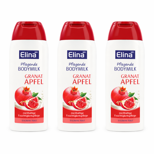 3 x 200 ml Elina Granatapfel Body Milk Körperlotion Bodylotion