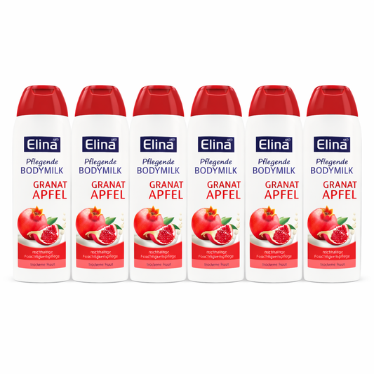 6x200 ml Elina Granatapfel Body Milk Körperlotion Bodylotion