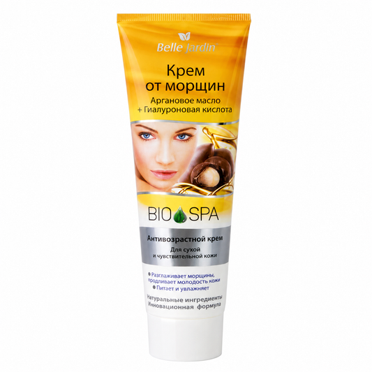 Belle Jardin BIO SPA Anti-Falten Gesichtscreme mit Arganöl & Hyaluronsäure 125 ml