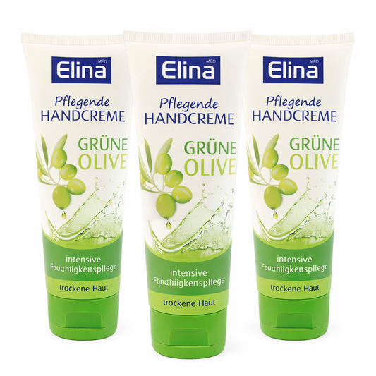 3x75ml Elina Grüne Olive Handcreme