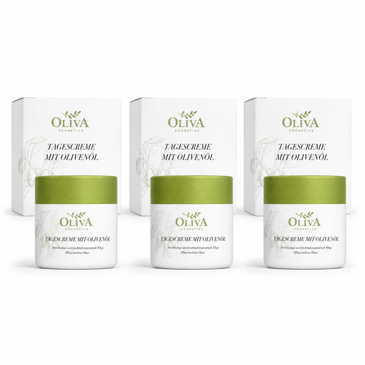 Oliva cosmetics Tagescreme mit Olivenöl – 50 ml ( 3 Pack)