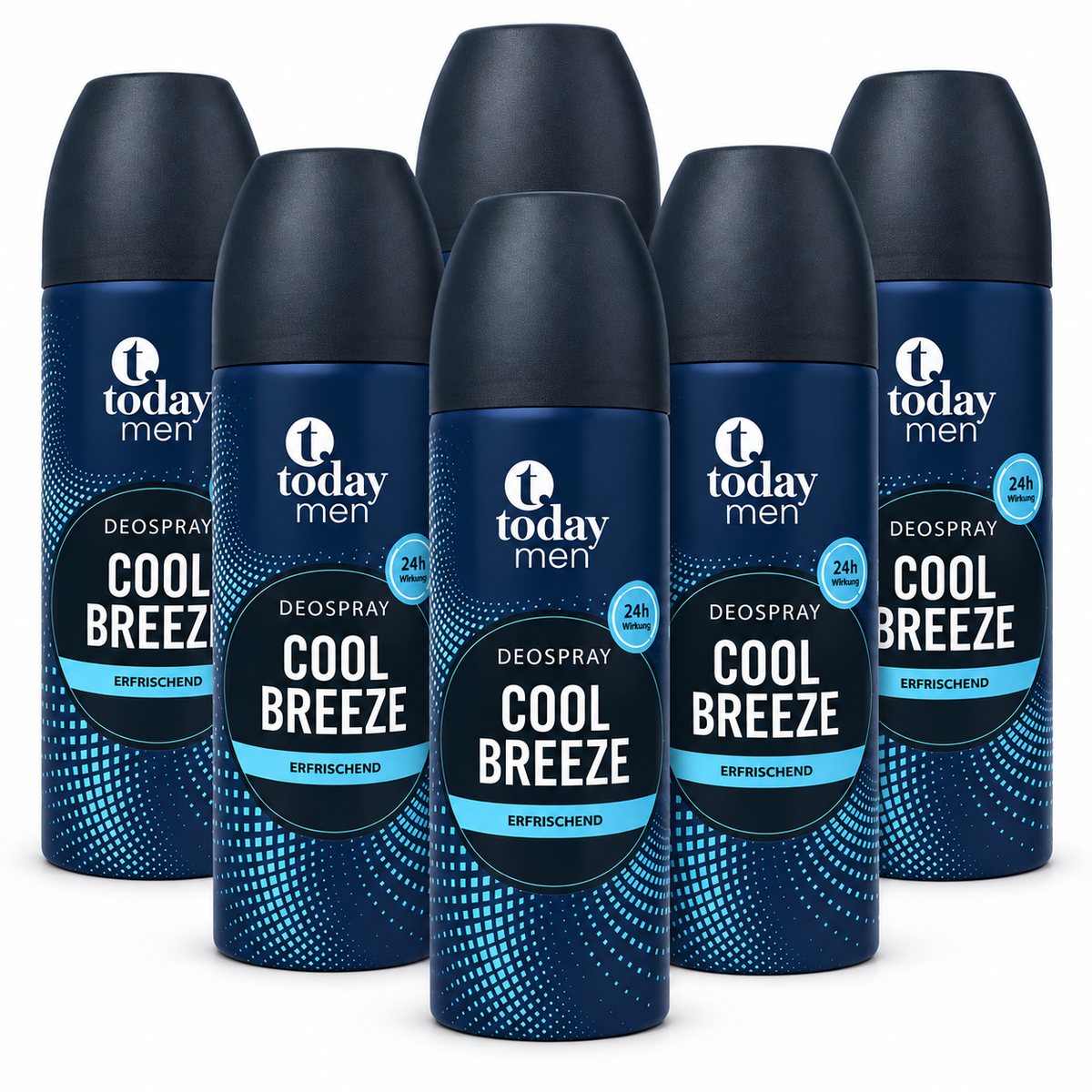 today men Deospray Cool Breeze Erfrischendes Deodorant–24h Schutz 200 ml(6 Pack)