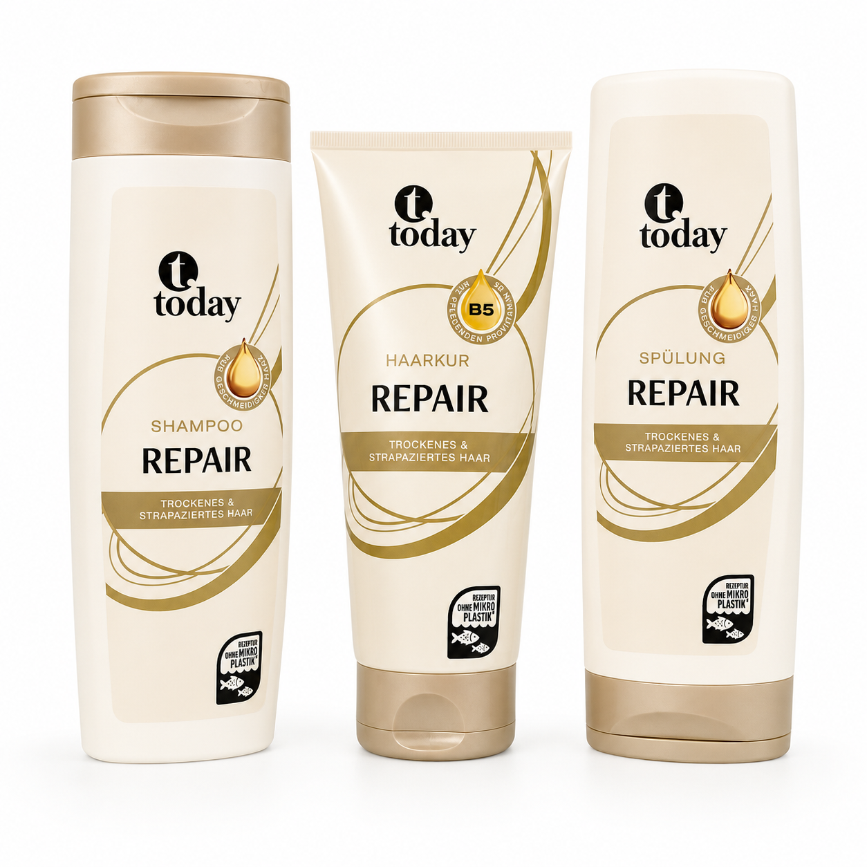 today Repair Haarpflege Set – Shampoo,Haarkur ,Spülung– für trockenes & strapaziertes Haar