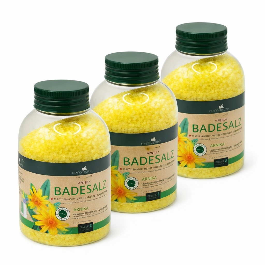 3x 575 g Herbamedicus Badesalz Arnika Kräuter-Badesalz