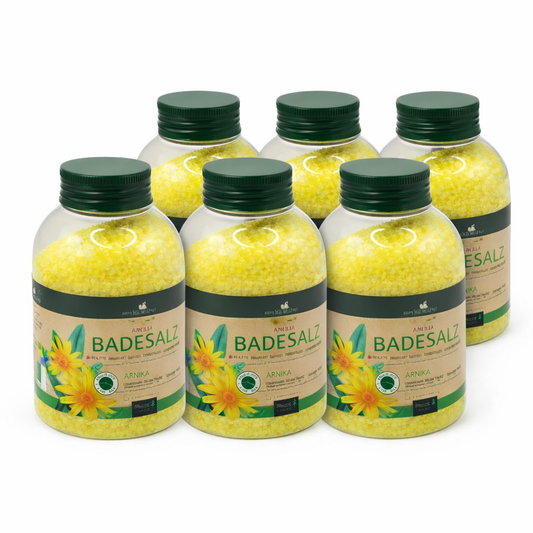 6x 575 g Herbamedicus Badesalz Arnika Kräuter-Badesalz