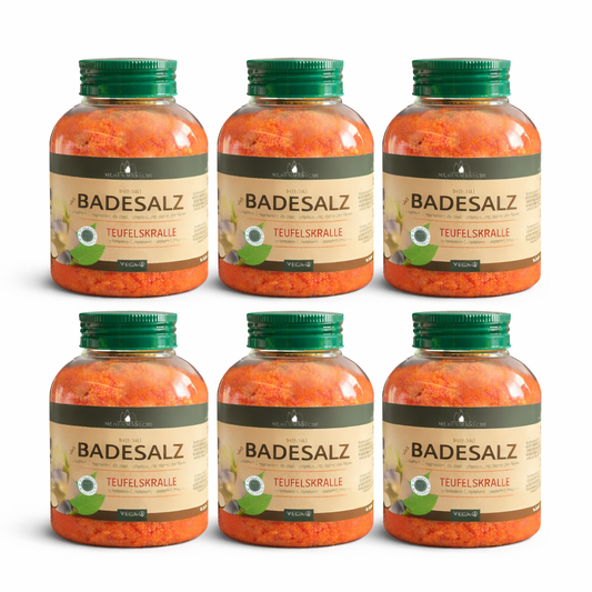 6x 575 g Herbamedicus  Fußpflege Badesalz Teufelskralle