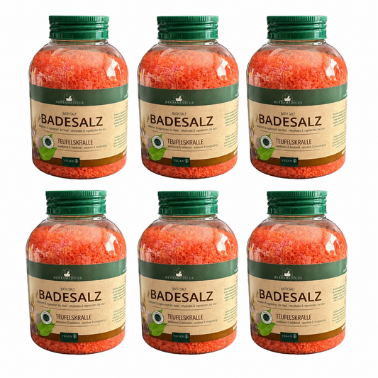 6x 575 g Herbamedicus  Fußpflege Badesalz Teufelskralle
