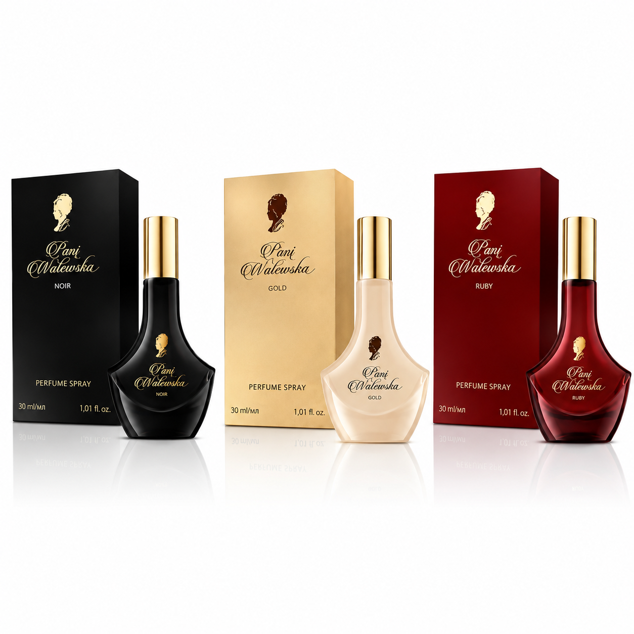 Miraculum Eau De Parfüm Pani Walewska NOIR , Gold, Ruby   3 x 30 мл