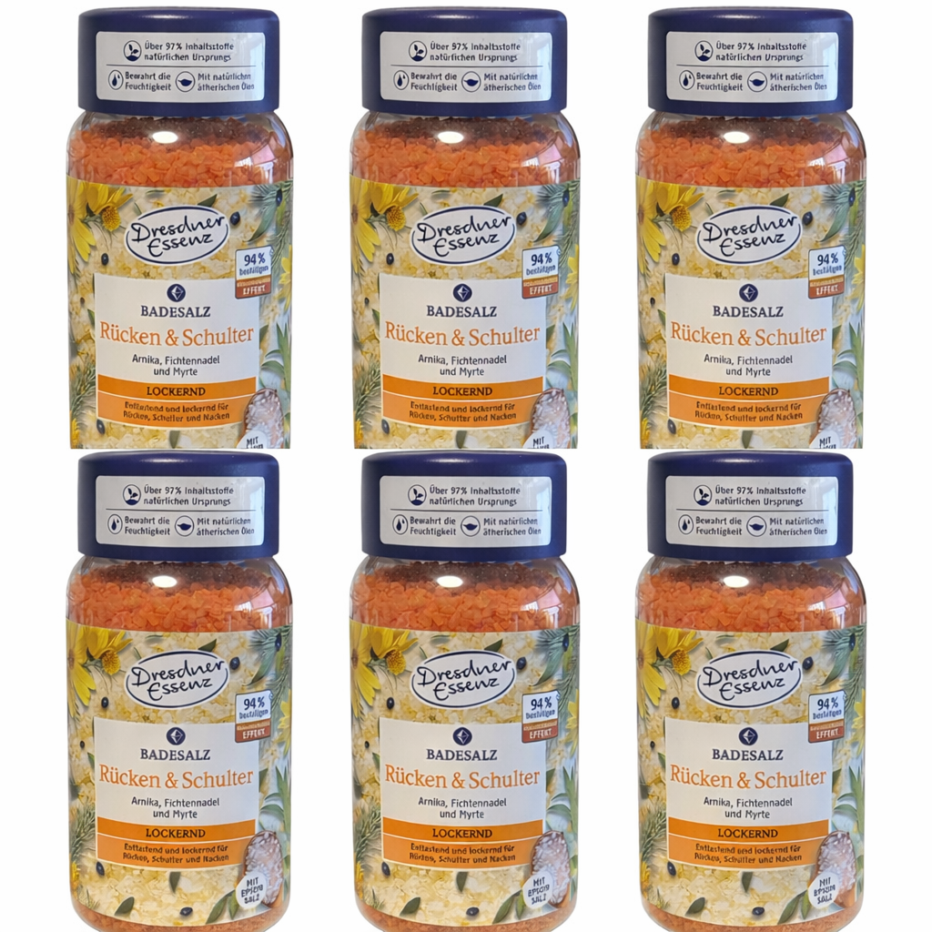 6x 100 g Dresdner Essenz Badesalz Rücken & Schulter
