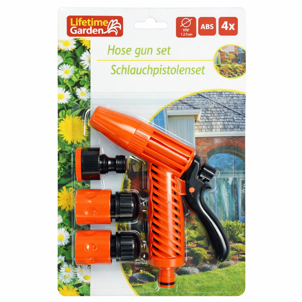 Schlauchpistolenset, 4teilig  Handbrause Wasserbrause Gartendusche