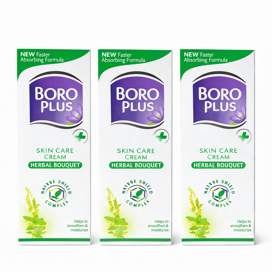 BORO PLUS Skin Care Cream – Herbal Bouquet 3x 25 ml