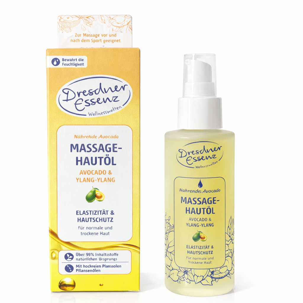 Dresdner Essenz Massage-Hautöl Avocado +Ylang-Ylang – Pflegendes Körperöl
