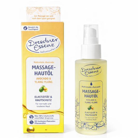 Dresdner Essenz Massage-Hautöl Avocado +Ylang-Ylang – Pflegendes Körperöl