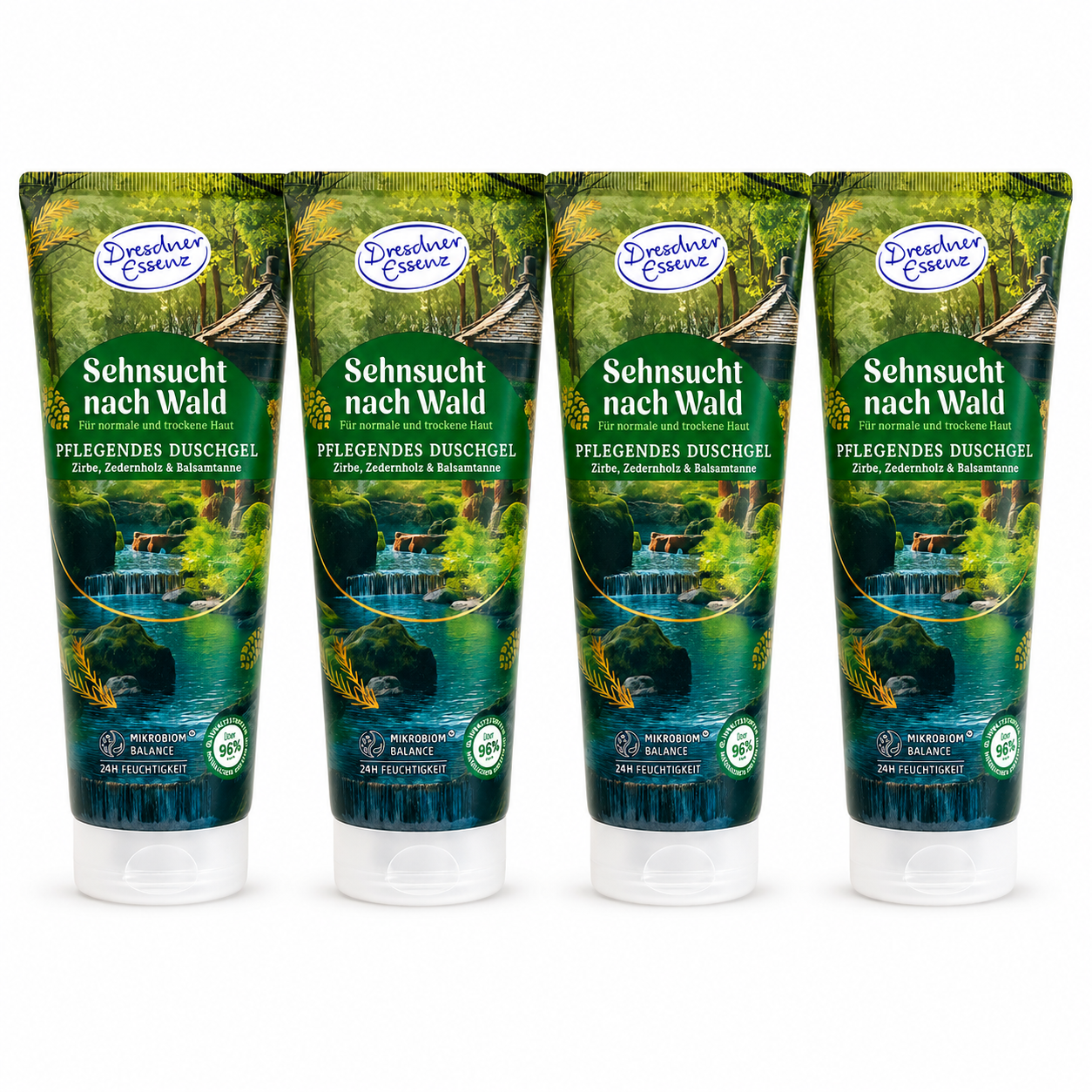 Dresdner Essenz Sehnsucht nach Wald Pflegendes Duschgel – 4er Pack