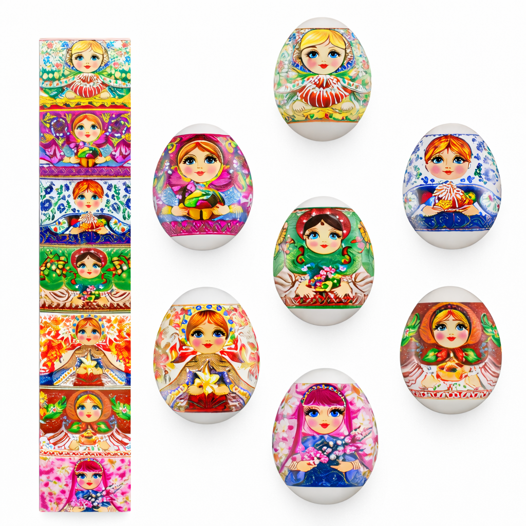 Ostereier Dekoration Schrumpffolie Ostern Zauberfolie Thermofolie Matrjoschka