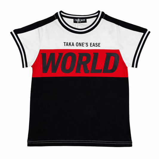 Kinder T-Shirt Jungen Kurzarm – WORLD Print –  Freizeit & Alltag