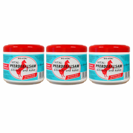 3x 500ml Bio-Vital Pferdebalsam Pferdesalbe Sport Gel erfrischt kühlt vitalisierend