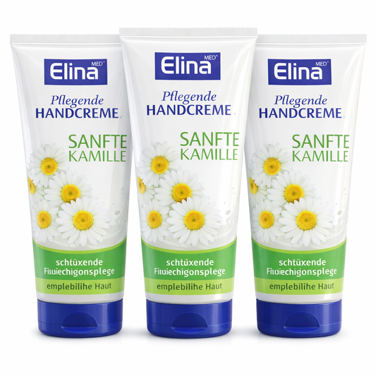 3x75 ml Elina Med Hand & Nagelcreme Kamille
