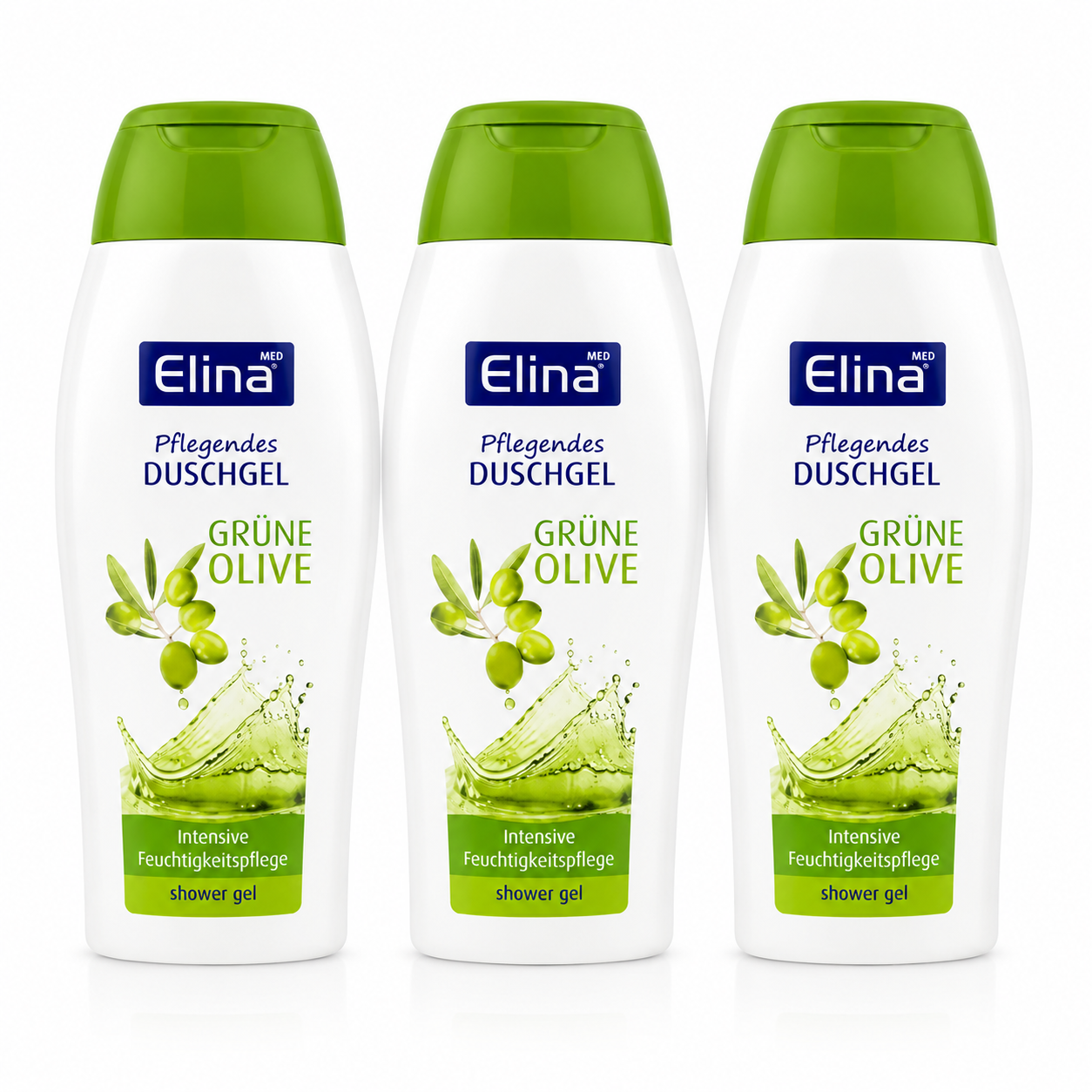 Elina Med Pflegendes Duschgel Grüne Olive – 250 ml (3 Pack)