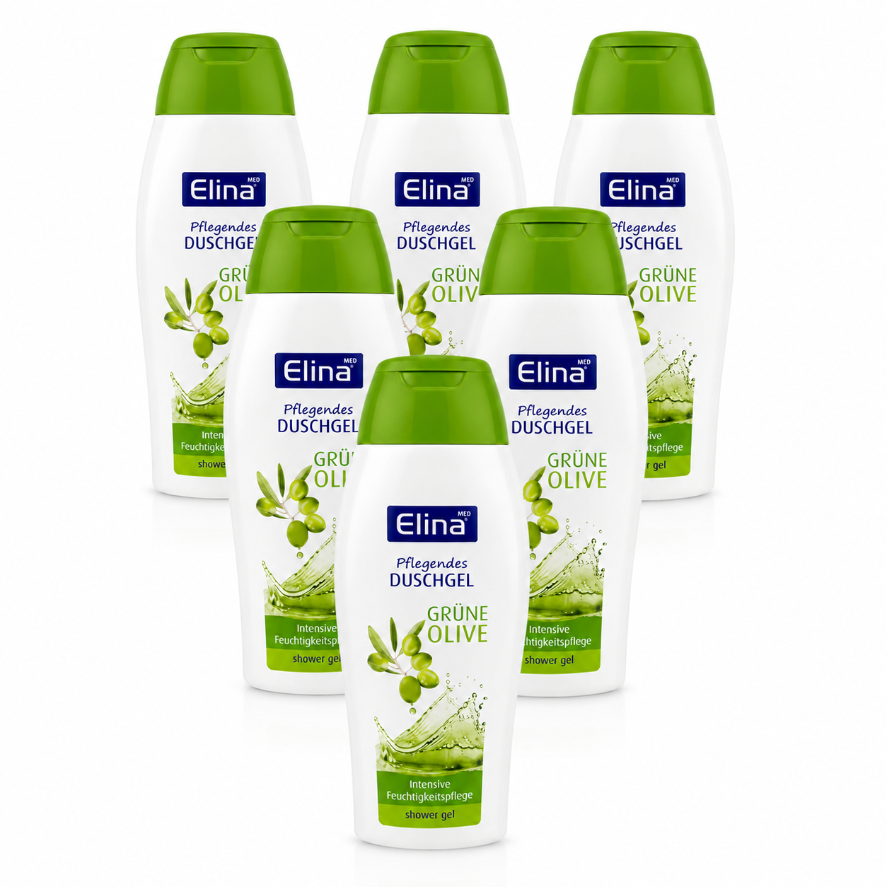 6x250 ml Elina Med Pflegendes Duschgel Grüne Olive