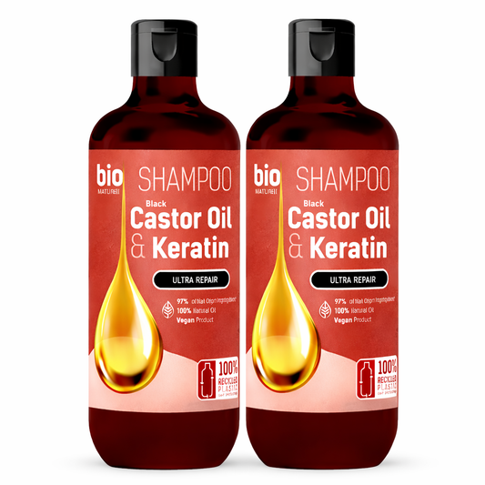 2x 355 ml Bio Naturell Shampoo Black Castor Oil & Keratin