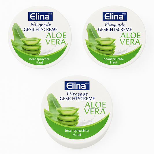 3 x 75 ml Elina Aloe Vera Gesichtscreme in der Dose