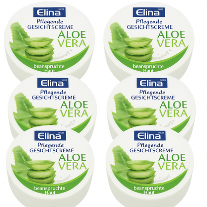 6 x 75 ml Elina Aloe Vera Gesichtscreme in der Dose