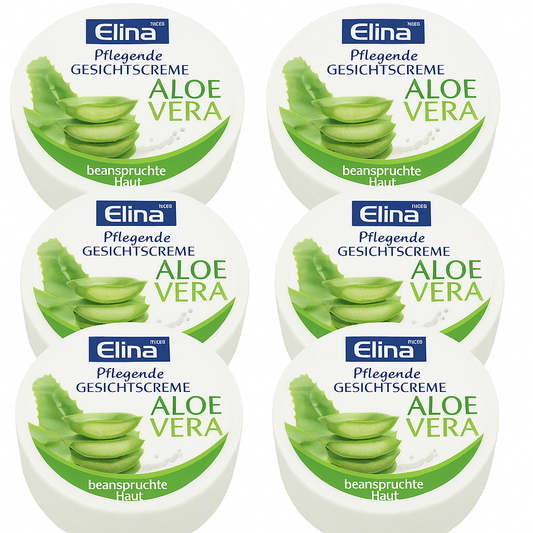 6 x 75 ml Elina Aloe Vera Gesichtscreme in der Dose