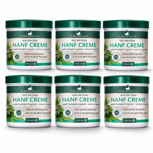 6 St.x250 ml Herbamedicus Hanf Creme tägliche Pflege Vegan