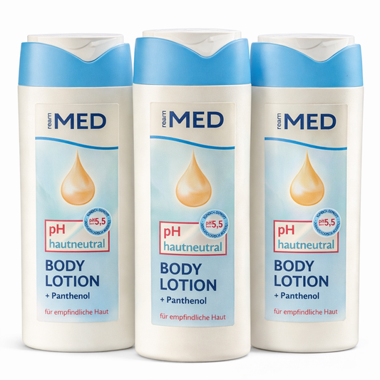 3x250 ml Ream MED Body Lotion Panthenol pH 5,5 empfindliche Haut